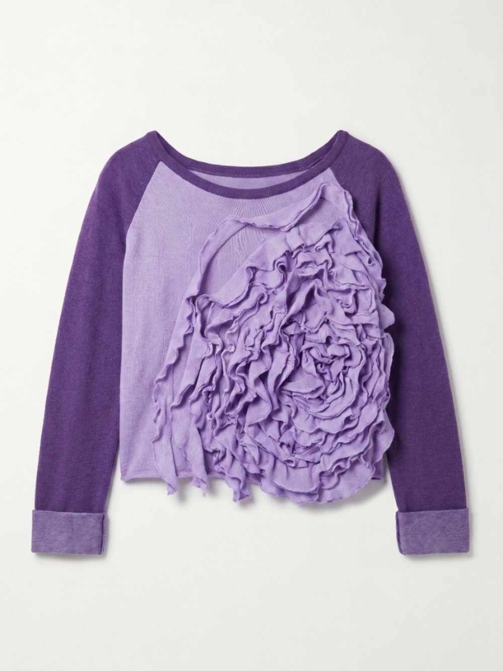 Hand Crafted Purple Ruffle Top - Picture 10 of 11